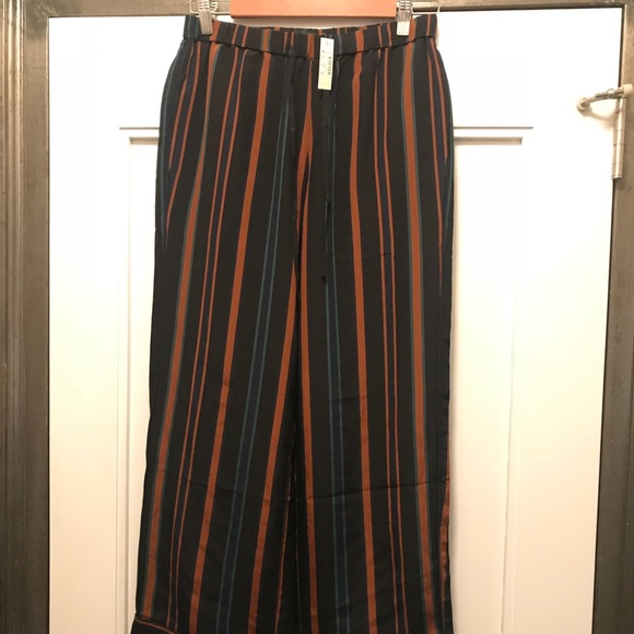 striped silk pants